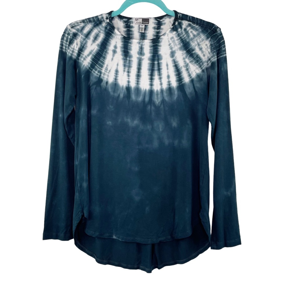 Annie Turbin Tie Dye Top Blue Size 0 XS S Long Sleeve
